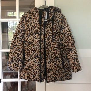 🐆Leopard print puffer coat